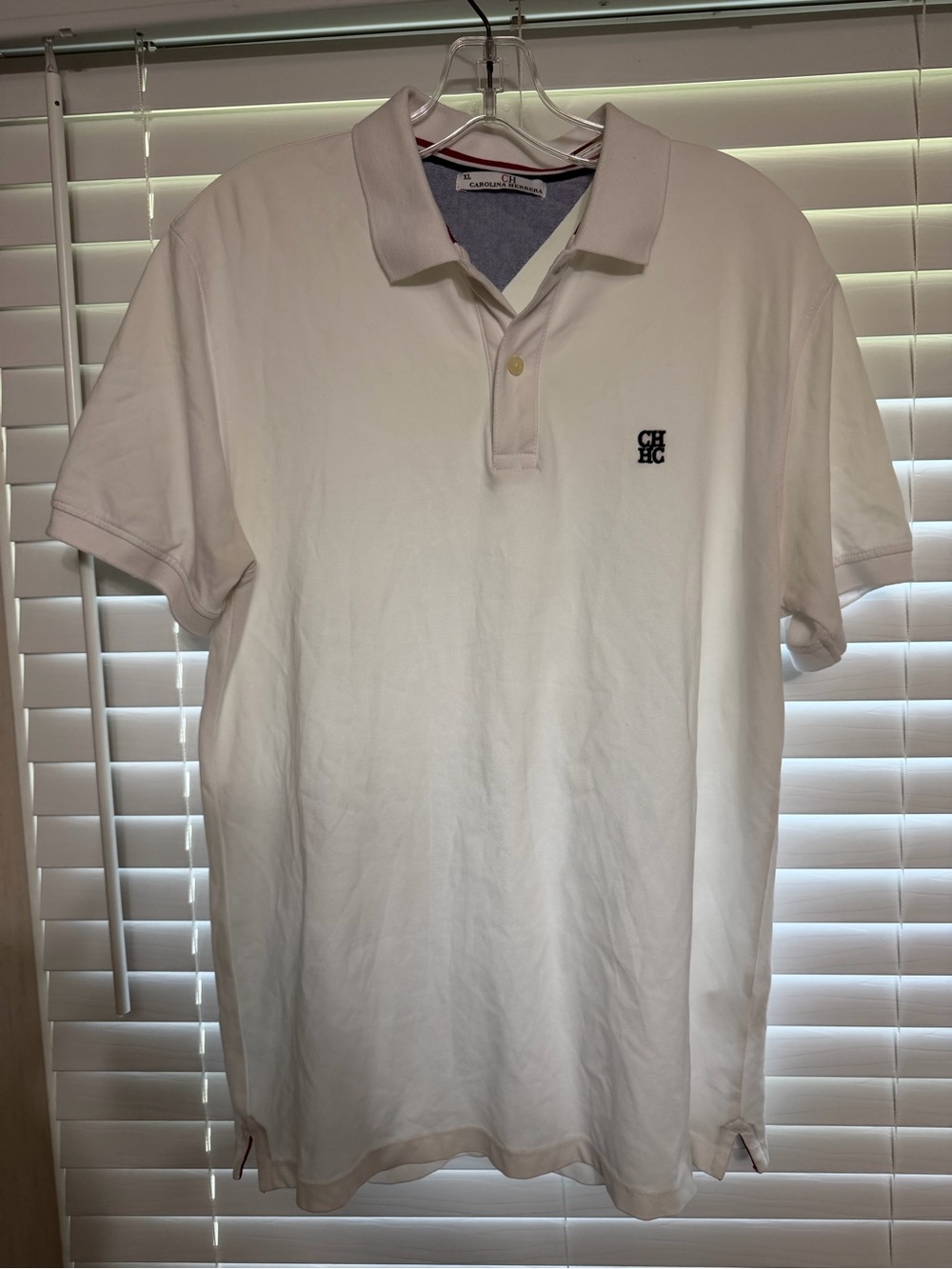 Men’s Carolina Herrera White Polo with CH Logo - Picture 1 of 5